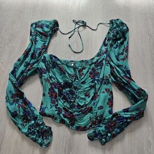 Free People Floral Print Blouse